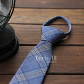 Gravata Xadrez Azul Cinza Striton